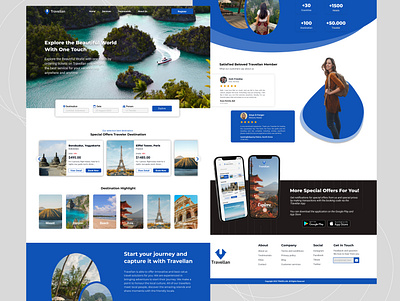 Travellan - Travel Agency Website agency app branding design graphic design illustration landing page logo travel travel agent typography ui ux vacation vector website