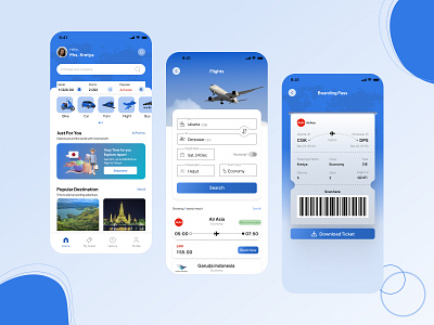 Getick - Ticket App | Booking App booking app bus challenge flight illustration online ticket ticketing app travelling app ui user interface ux vector