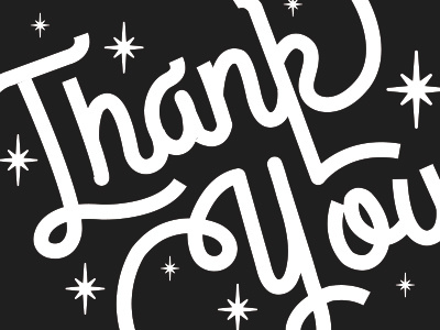 Thank You Paper Goods binary star black and white cards screen print script sparkle stars stars thank you thanks type