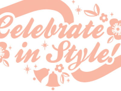 Celebrate - Graphic celebrate flowers logo love marriage pink print sparkle stars stars style title wedding