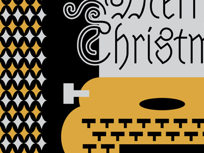 Christmas Card Detail card christmas geometric holiday merry christmas pattern postage retro simple stars typewriter