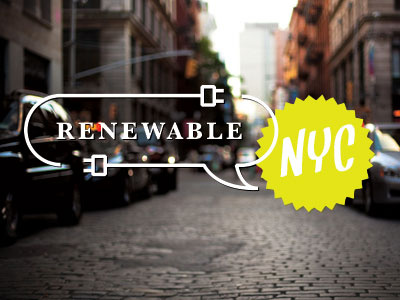 RenewableNYC Logo branding bubble city energy events logo new work nyc plug renewable urban