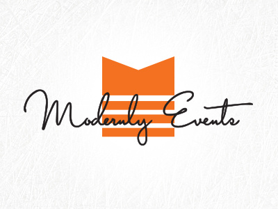 Modernly Events Logo branding clean identity logo mid century minimalist modern retro script shape simple vintage