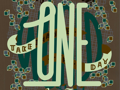 One Day at a Time -NIGHT glow in the dark poster screen print