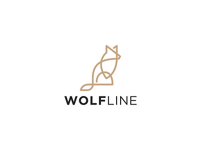 Wolf Line (Monoline) animal branding design graphic design icon illustration logo minimal unique wolf