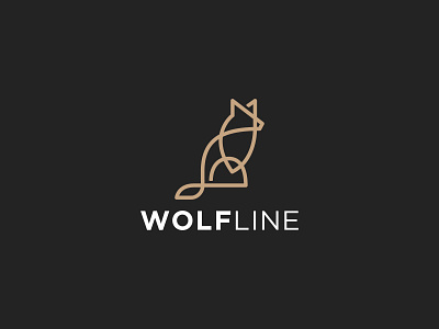 Wolf Line (Monoline) animal branding design graphic design icon illustration logo minimal monoline unique wolf
