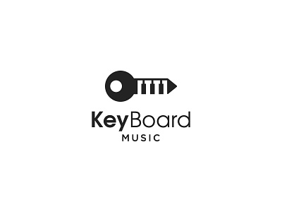 Keyboard Music (Key + Piano/keyboard) branding graphic design icon illustration key logo minimal negative space piano