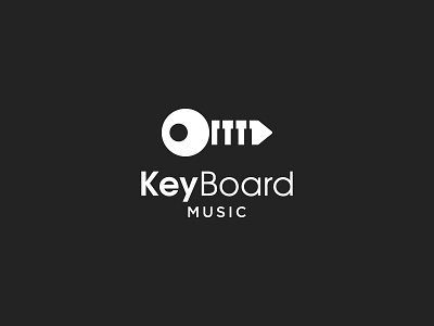 Keyboard Music (Key + Piano/keyboard) branding graphic design icon illustration key logo minimal negative space piano