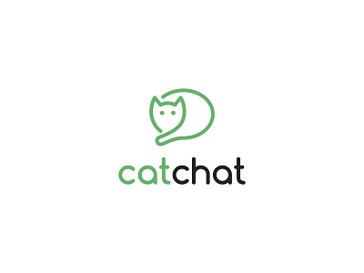 Cat Chat (Monoline) animal branding cat chat graphic design icon illustration logo minimal monoline unique