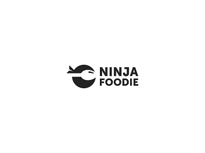 Ninja Foodie branding graphic design icon illustration logo minimal negative space ninja spoon unique