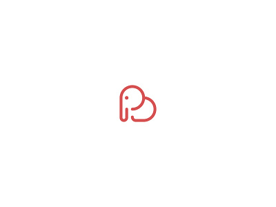Baby Elephant Lover animal branding elephant graphic design icon illustration logo love minimal monoline unique
