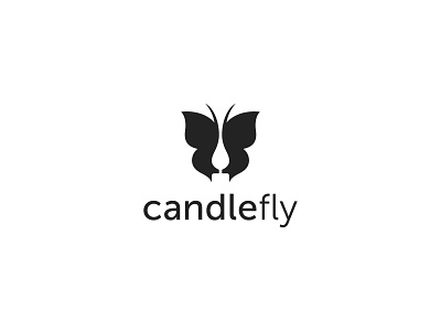 Candlefly (butterfly + candle) animal branding butterfly candle graphic design icon illustration logo minimal negative space unique