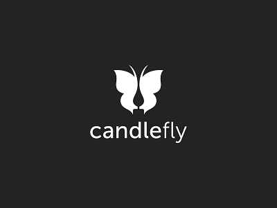 Candlefly (butterfly + candle) animal branding butterfly candle graphic design icon illustration logo minimal negative space unique