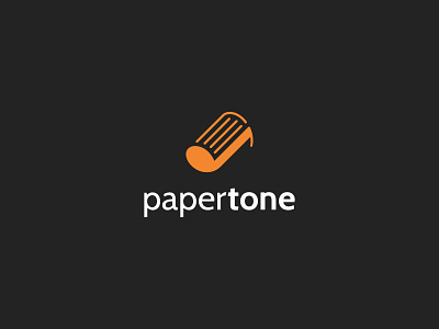 papertone (paper + tone music) branding graphic design icon illustration logo minimal music negative space paper tone unique