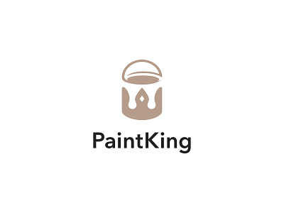 Paint King branding crown graphic design icon illustration king logo minimal negative space paint unique