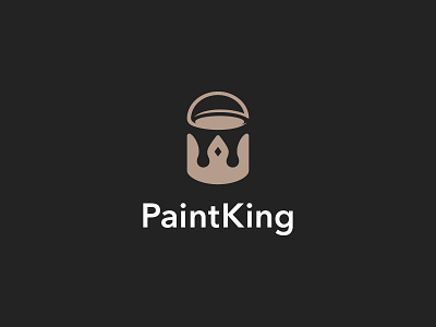 Paint King branding crown graphic design icon illustration king logo minimal negative space paint unique