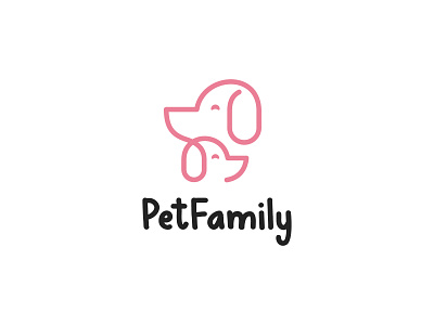 Pet Family (monoline) animal branding dog family graphic design icon illustration logo minimal monoline pet unique