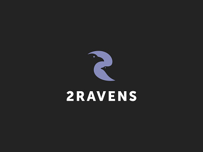 2 Ravens animal bird branding graphic design icon illustration logo minimal negative space raven unique