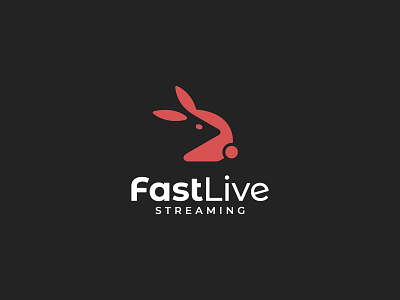 Fast Live Streaming (negative space) branding graphic design icon illustration live logo minimal mouse negative space rat streaming unique video