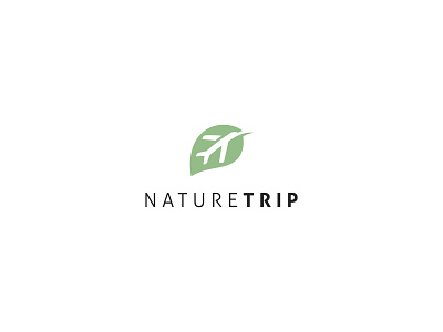 Nature Trip branding graphic design icon leaf logo minimal nature negative space plane trip unique