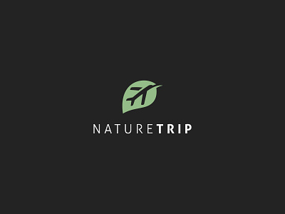 Nature Trip aviation branding graphic design icon leaf logo minimal nature negative spave trip unique