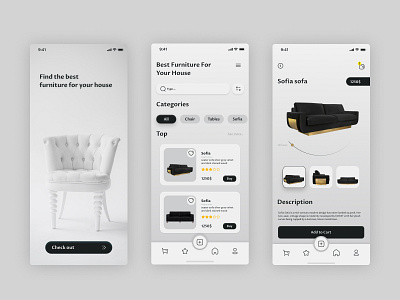 Furniture Shop app appdesign branding clean design furniture shop furnitureshop shop shopping ui uiux ux