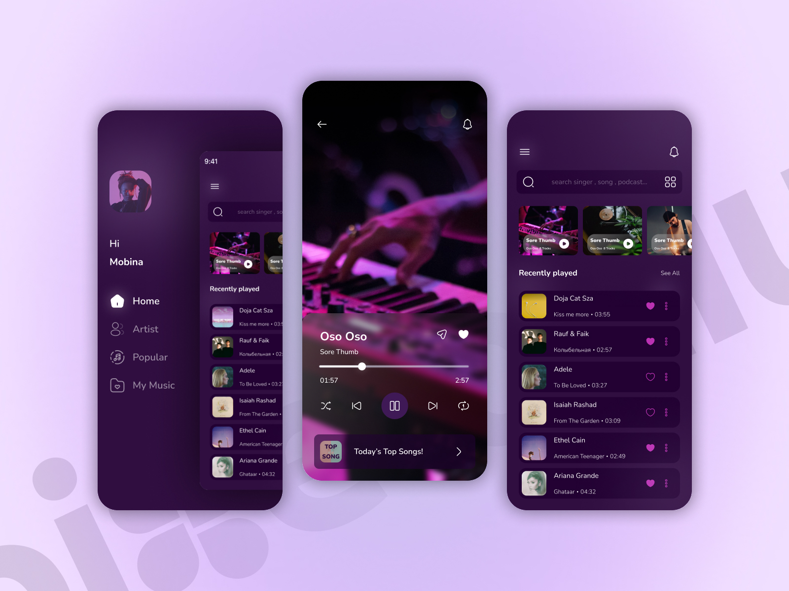 Music App by Mobina Meybodi on Dribbble