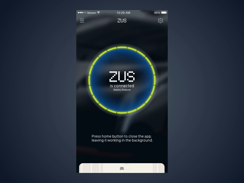 ZUS Battery Analyzer Animation