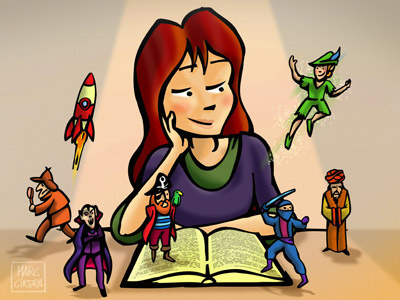 The Power Of Books books dream girl library ninja peter pan pirate power reader rocket sherlok holmes vampire