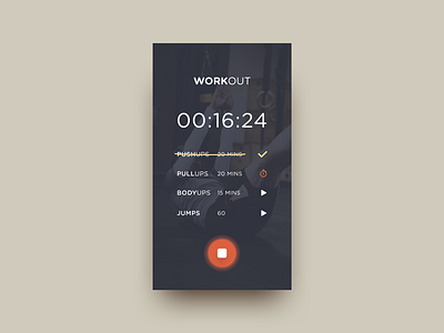 Workout Tracker concept dailyui dark day41 diffuse minimal shadow timer tracker workout