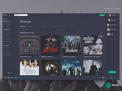 Spotify - Unofficial Redesign concept music player redesign spotify stream ui unofficial