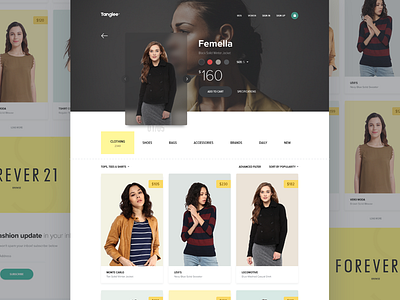 Tanglee - E-shop product page preview clothing dailyui designer detail ecommerce filter minimal product shopping template theme women