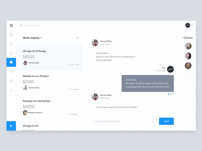 Conversation Page by Goutham on Dribbble