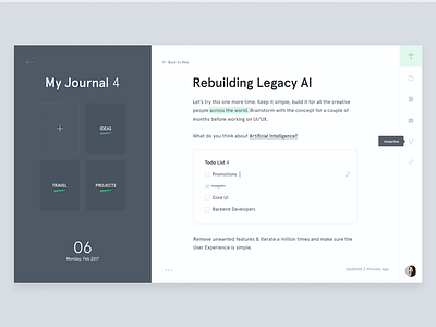 Krt - Journal screen