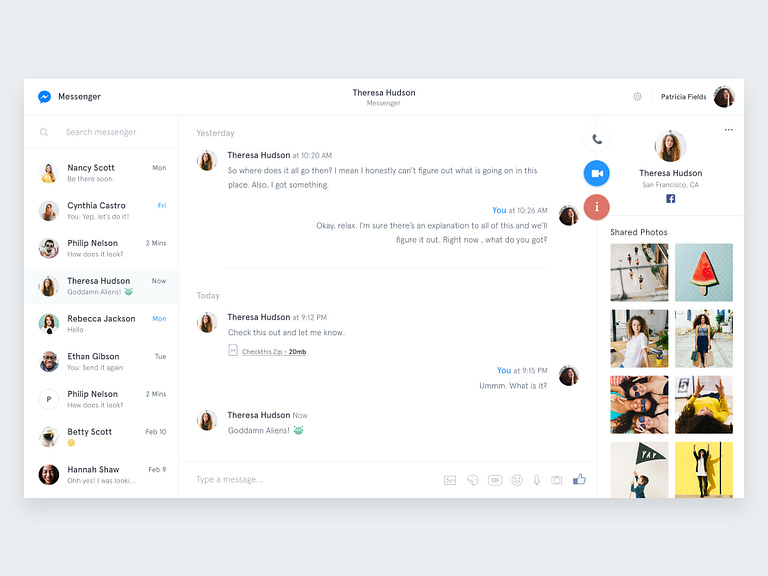 Messenger - Redesign by Goutham Rajan on Dribbble