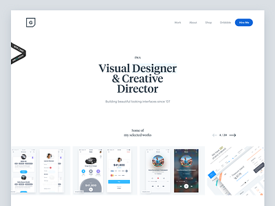 Portfolio update - 2018 black blue clean designer homepage landing minimal portfolio website white