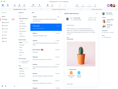 Interface redesign for Postbox Mac App