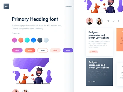 Website Style guide cards colors designer gradient icons illustration moodboard palette styleguide ui website