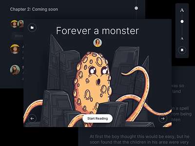 Story app for Kids - WIP app dark designer illustration kids mac monster night osx project ui ux