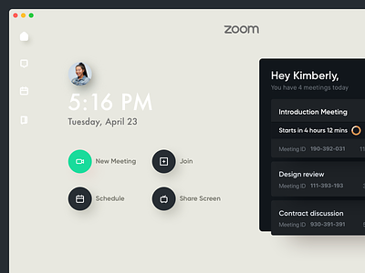 Zoom Mac App Concept design - Sneak peek concept design designer mac osx redesign ui uiux ux video zoom
