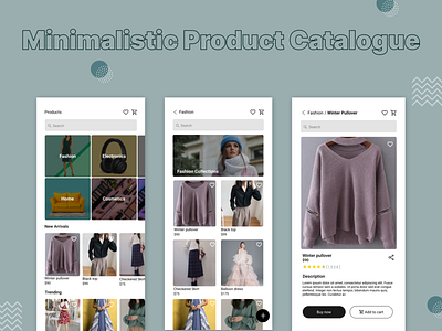 Product Catalogue app elegant light theme minimal online shopping product product catalog shop shopping app simple ui visual design