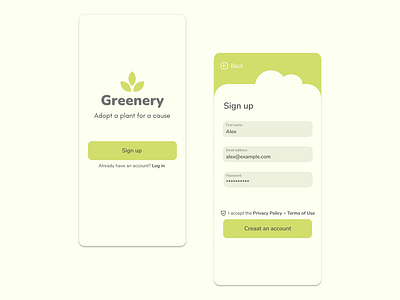 Greenery - Sign Up Page #DailyUI