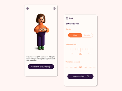 BMI Calculator - #DailyUI 3d animation app branding design icon illustration logo typography ui ux vector