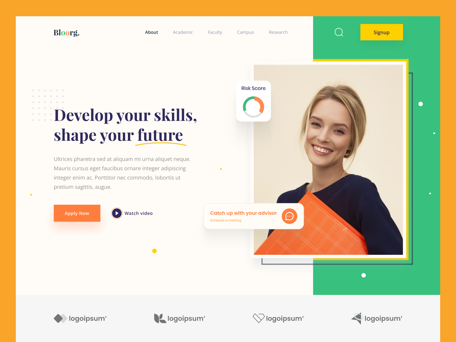 Educational Admission Landing Page by Souravuix on Dribbble
