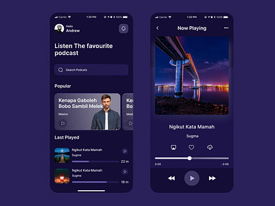 Podcasts app - Mobile design