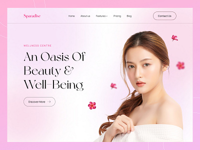 Sparadise- Spa Landing Page beautiful website beauty beauty product cosmetics hair hairdresser makeup manicure massage nails pedicure physiotherapy salon skincare spa therapy treatment uiux webdesign wellness