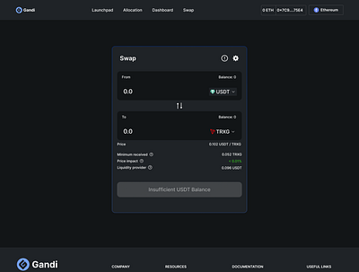 Gandi Swap app design figma ui web3