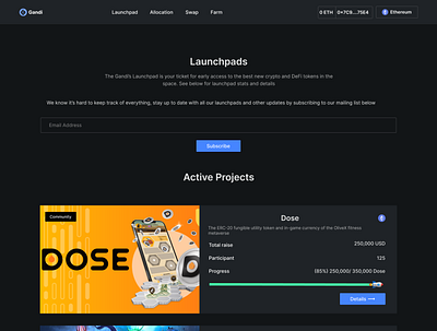 Gandi Lauchpad design figma ui web3