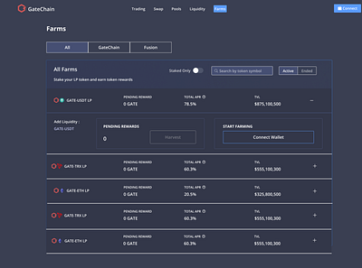 Gatechain Defi farm design figma ui web3