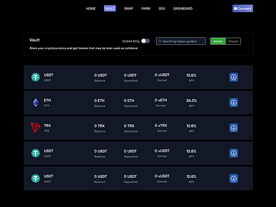 Defi Vault design figma ui web3